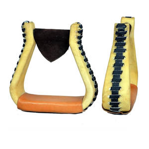 Caballo de cuero de primera calidad Western Saddle Stirrups Breeches Floral Tooled Pair Western Stirrups Barrel Racing Trail Riding Rodeo Tack - Product Image 1