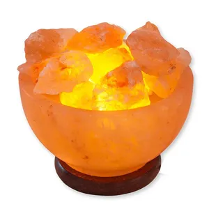 热卖喜马拉雅盐灯碗天然水晶盐夜灯新款2023 USB经典礼品盐灯出售