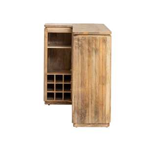 Armoire à vin et comptoir de bar en bois de manguier au design moderne de style occidental pour la maison, l'extérieur et les cafés - Product Image 3