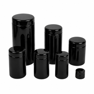 Factory Custom UV Black <b>Glass</b> Jar 50ml 100ml 200ml 500ml 1000mlCR Lid Inner Liner Airtight Smell Proof <b>Packaging</b> - Product Image 6