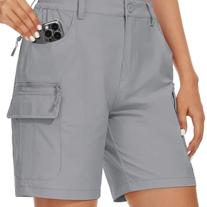 Pantalones cortos de lona elásticos ecológicos para hombre, ropa deportiva de Color sólido con bolsillo con cordón para entrenamiento físico, hechos en Vietnam - Product Image 1