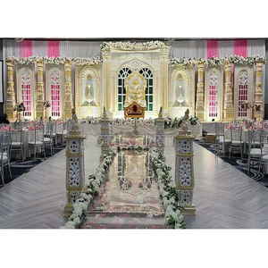 Trending Mughal-Inspired Grand <b>Wedding</b> Stage Decor Self-Standing Decorative <b>Wedding</b> <b>Frames</b> Modern White Gloss <b>Wedding</b> Stage UK - Product Image 2