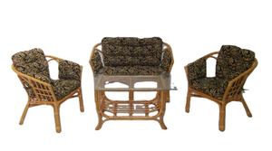 Mesa de Centro Moderna de Estilo Antiguo para Sala de Estar, Muebles para Villa u Hotel, Tipo Bonanza, Juego de Muebles de Ratán Hechos a Mano - Product Image 4