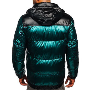 Veste matelassée d'hiver pour homme imperméable à capuche col montant en coton/polyester séchage rapide respirante service OEM extérieur - Product Image 6