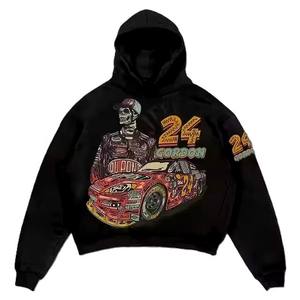 500 Gsm sweat à capuche bouffée impression poids lourd Boxy hommes Double couche surdimensionné 400gsm luxe pull coton recadrée sweats à capuche personnalisés - Product Image 4