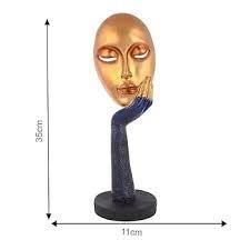 Art abstrait aluminium méditation Sculpture élégant masque ornements visage Sculpture pour la décoration de la maison décor de Table - Product Image 5