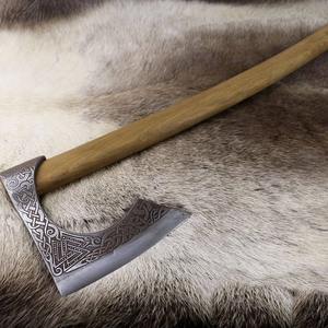 Custom Handmade Carbon Steel Viking <b>Axe</b> Bearded Survival Outdoor <b>Axe</b> with <b>Wooden</b> Handle for DIY & Industrial Use - Product Image 5