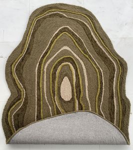 Alfombra AISHA FABS de Lana Blanca Moderna con Diseño Artístico en Forma de Madera, Hecha a Mano, Antideslizante, de Pelo Largo y Texturizado para Hogar, Hotel u Oficina - Product Image 4