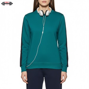 Sweat à capuche zippé intégral pour femme en polyester/coton, polaire de haute qualité, coupe oversize, imprimé en relief, motif uni, hiver, 2 pièces devant - Product Image 1