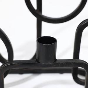 Black Metal Handmade <b>Taper</b> <b>Candle</b> Holder Modern Geometric Design Centerpiece Tabletop Sculpture Home Decoration <b>Candle</b> Stand - Product Image 6