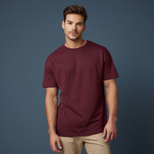 T-shirt à épaules tombantes pour homme, t-shirt décontracté tendance, coupe ample et décontractée, coton doux, vêtements légers d'été et style streetwear - Product Image 1