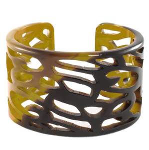 Brazaletes de cuerno de búfalo natural al por mayor, pulseras de cuerno pulidas anchas para mujer, joyería de animales bohemios, accesorios de cuerno africano - Product Image 1