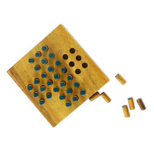 Juego de Solitario de Madera Hecho a Mano, Clásico Rompecabezas, Juego de Estrategia, Diversión Familiar, Desafío de Habilidad, Entretenimiento - Product Image 1