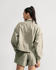 Veste de sport décontractée pour femme, respirante, en nylon, résistante aux UV, imperméable, coupe-vent, séchage rapide, coupe ample, cordon de serrage, unie, pour le quotidien - Product Image 3