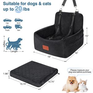 OEM portatile Tartan Design Pet Booster <span class=keywords><strong>sedile</strong></span> uovo Memory Foam con cinture di sicurezza tasche di stoccaggio in poliestere viaggio sicuro letto per animali - Product Image 4