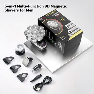Rasoir électrique 5 en 1 pour hommes, rasoir rotatif électrique humide/sec avec têtes flottantes détachables, étanche IPX7 pour utilisation sur le corps - Product Image 3