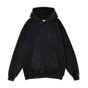 Sudadera con Capucha Bordada de Forro Polar Lavado al Ácido para Hombre, Estilo Vintage, Ajuste Regular, de Alta Calidad, Personalizada, para Invierno - Product Image 6
