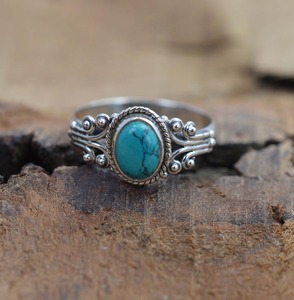 Anillo clásico de estilo bohemio, joyería para mujer, joyería de plata de ley 925, piedra preciosa turquesa, anillo hecho a mano, regalo para el amor - Product Image 4