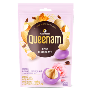 Prix d'usine, vente en gros, chocolat drageé pur et solide, OEM/ODM, HALAL, amandes, noix de cajou, noix de macadamia enrobées de rose, 150 g, export - Product Image 1