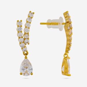 Boucles d'oreilles pendantes tendance pour femmes en alliage de zinc, forme goutte d'eau, pour occasions festives 192974 - Product Image 3