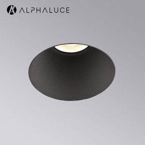 Módulos de luces LED empotradas redondas personalizadas de color negro sin marco, regulables DALI, con soporte <span class=keywords><strong>GU10</strong></span>, tipo downlight. - Product Image 1