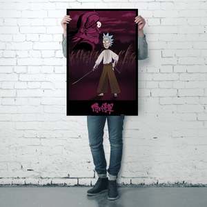For Rick and Morty Samurai Rick <b>Poster</b> Modern Design Style Black <b>Frame</b> for Wall Decor Made of Paper - Product Image 4