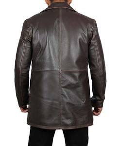 Customize OEM Men Women Unisex Long Coat Fashion Real <b>Genuine</b> <b>Leather</b> <b>Jackets</b> or Faux <b>Leather</b> Embossing Christ <b>Leather</b> - Product Image 5