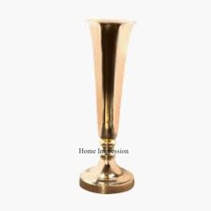 Hot Selling Aluminum Casted Silver Color Shiny Polished High Standard Quality Modern Creative Art Designer <b>Trumpet</b> Vase Supplies - Product Image 5