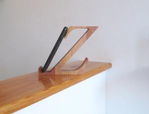 Wooden Mobile <b>Phone</b> <b>Holder</b> Base Bracket Lazy Desktop <b>Stand</b> for Bed & Home Use Dustproof - Product Image 3