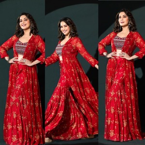 Sharara à impression numérique en Georgette de style Bollywood avec chemisier et vêtements de Western pour femmes de qualité exportée de Surat - Product Image 2