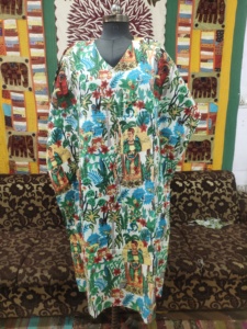 Caftán de algodón blanco de talla grande personalizado, chaqueta pareo extragrande con estampado floral de verano, traje de baño cómodo para la playa - Product Image 2