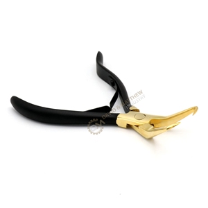 Pince à extensions capillaires de qualité supérieure en acier inoxydable doré avec logo personnalisé et poignée noire – Outil professionnel pour extensions de cheveux - Product Image 6