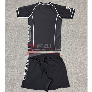 ชุดไรช์การ์ดแบบไม่มีกางเกงสำหรับกีฬา MMA ชุดกางเกง MMA พร้อมลายพิมพ์แบบซับลิเมชั่น ชุดไรช์การ์ดสำหรับกีฬา BJJ และ MMA ผลิตในประเทศปากีสถาน - Product Image 2