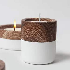 En bois noyer hexagone chauffe-plat bougeoir noël et pâques décor à la maison à la main fête de mariage et cadeau d'anniversaire - Product Image 6