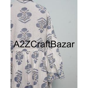 Robe midi décontractée pour femme, col en V, manches longues, en coton, imprimé numérique, taille naturelle, pour les occasions de fête, lavable, en gros, de la meilleure qualité - Product Image 6