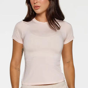 2024 nueva camiseta de manga corta de moda de verano para mujer tamaño personalizado 100% Material de algodón impresión Digital decoración de agujeros - Product Image 1