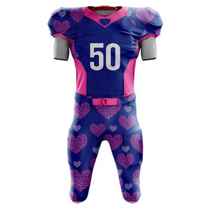 Uniforme de fútbol americano profesional de fábrica OEM de doble puntada para diseño personalizado conjunto de ropa de equipo uniforme de fútbol de tela suave - Product Image 2