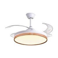 Ventilador de Techo COSMOS Acabado Madera Blanca-Motor DC y Aspas Desplegables-Luz LED de 36W con MEMORIA (3000K, 4000K, 6500k)