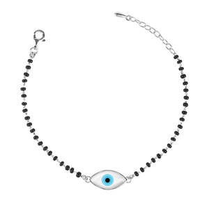 กำไลข้อมือเงินแท้ 925 รุ่น CLARA ประดับมาร์คีส์ พร้อมจี้รูปตาปีศาจ - Product Image 1
