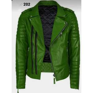 Blouson de motard en cuir marron, cuir véritable unisexe, imperméable, coupe-vent, tissu en toile, activités de plein air, motards - Product Image 3
