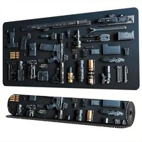 Hochwertiges, individuell bedrucktes, beheiztes Gummi-Waffen-Motiv, großes Gaming-Tastatur-Mauspad, Modell FRQ