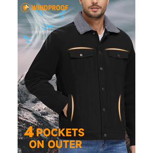 Veste coupe-vent d'hiver de haute qualité pour hommes pour hommes haut Streetwear conception personnalisée tissu tricoté de haute qualité teint en lumière - Product Image 4