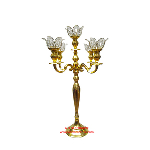 Elegant <b>Black</b> <b>Candelabra</b> With Hanging Crystal for Wedding Centerpieces Unique Design Handmade Candle Holder With Flower Bowl - Product Image 6