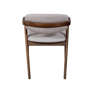 เก้าอี้ทานข้าวไม้สักเดนิสคุณภาพสูง ดีไซน์ทันสมัย โครงสร้างแข็งแรง พร้อมเบาะหุ้มผ้า สำหรับใช้ในห้องรับประทานอาหาร สวน/บ้านพักตากอากาศ - Product Image 3