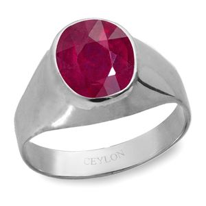 NOVAMART Fine Platinum Cut Natural <b>Ruby</b> Manik Statement <b>Ring</b>-Fine Jewelry Rhodium Plated Wholesale Export - Product Image 1