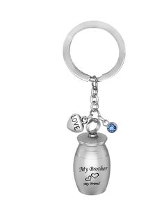 Frère personnalisé ma famille mon ami urnes cendres acier inoxydable mémorial souvenir crémation porte-clés bijoux tante taille personnalisée - Product Image 2