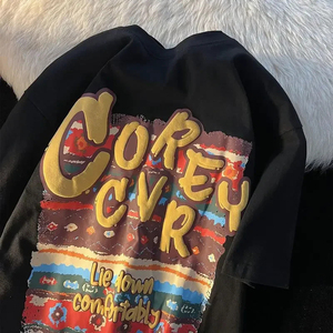 เสื้อยืดผ้าฝ้าย100% สำหรับผู้ชายเสื้อยืดถักลาย3D พื้นสำหรับพิมพ์พัฟแบรนด์แฟชั่นออกแบบได้ตามต้องการ - Product Image 3