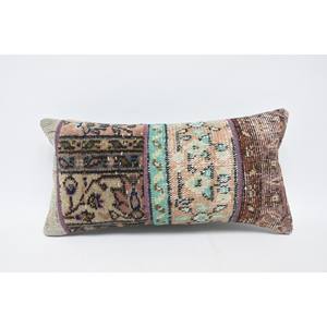 Almohada Rectangular Beige Bohemia de Lana con Parches, 12x24 Pulgadas, Tejido Kantha Vintage, Ecológica, Antideslizante, Decorativa y Extraíble - Product Image 1
