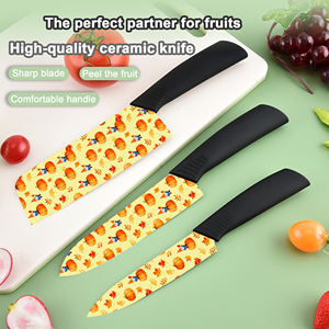 Ensemble de couteaux de chef en céramique haut de gamme, best-seller, 5 pièces, manche en plastique, passe au lave-vaisselle, pour cuisine commerciale, en stock, livraison gratuite - Product Image 2