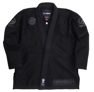 Uniforme de Jiu-Jitsu Brasileño Shoyoroll Cut Batch 51 REBEL Japón, Negro con Combinación Gris Oscuro - Product Image 1